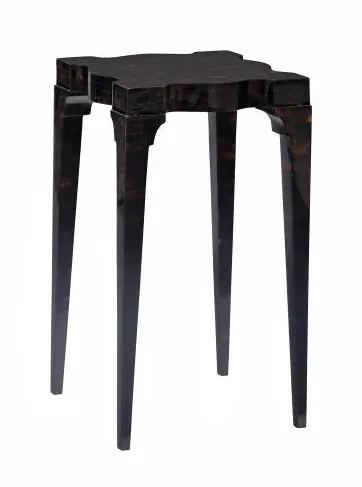Hickory Chair HCP6485-STK Marie Spot Table Brown Pen Shell Hickory Chair HCP6485-STK Marie Spot Table Brown Pen Shell