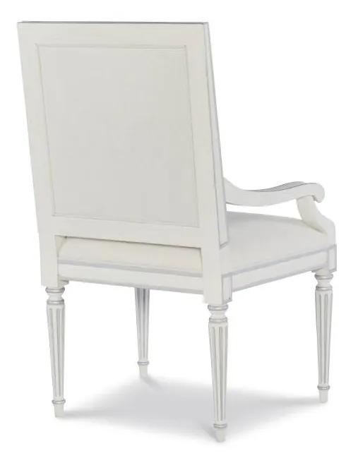 Century Furniture MN5364A-V2 Barrington Arm Chair White Silver Century Furniture MN5364A-V2 Barrington Arm Chair White Silver