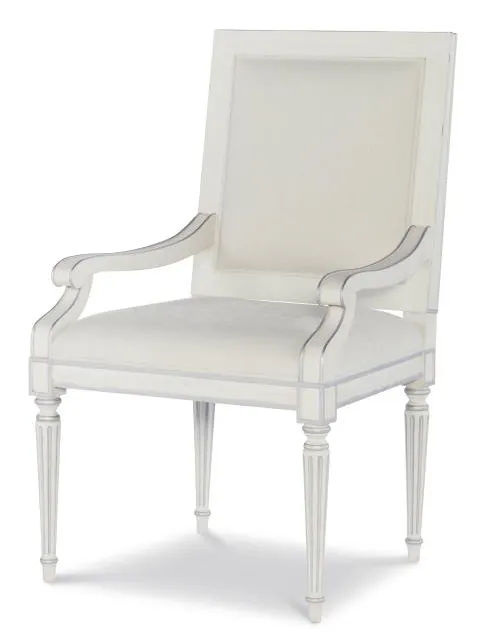 Century Furniture MN5364A-V2 Barrington Arm Chair White Silver Century Furniture MN5364A-V2 Barrington Arm Chair White Silver