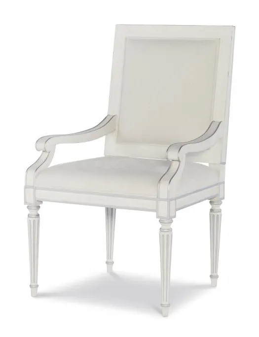 Century Furniture MN5364A-V2 Barrington Arm Chair White Silver Century Furniture MN5364A-V2 Barrington Arm Chair White Silver