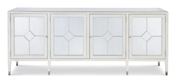 Century Furniture MN5544-V2 Barrington Four Door Sideboard White Silver Century Furniture MN5544-V2 Barrington Four Door Sideboard White Silver