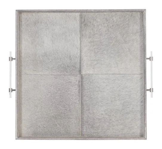 Century Furniture SF6237L Sterling Large Hair On Hide Tray Century Furniture SF6237L Sterling Large Hair On Hide Tray
