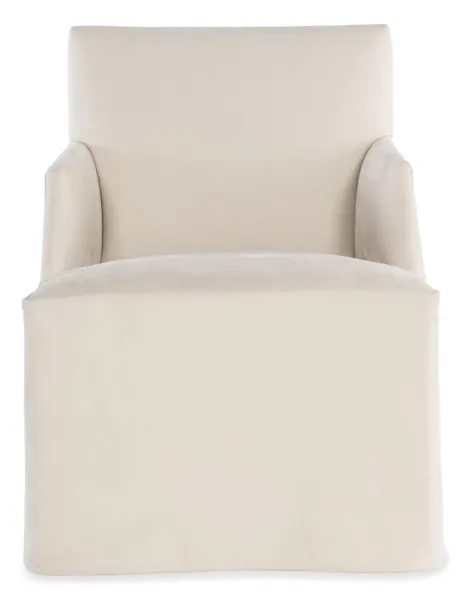 Century Furniture TS-CCA-3180-6SK-V1 Stefano Skirted Chair Taupe Leather Century Furniture TS-CCA-3180-6SK-V1 Stefano Skirted Chair Taupe Leather