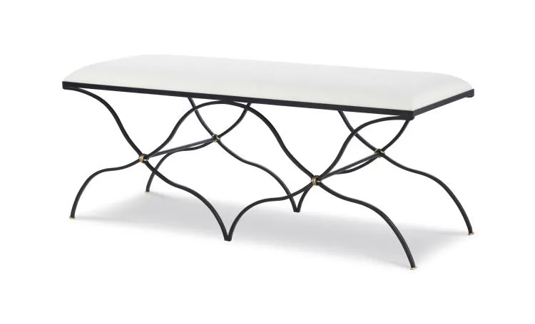 Century Furniture TS-CCU-3159-17-F1 Elisabet Bench Brass and Iron Knot