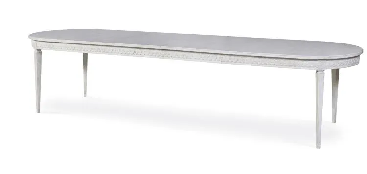 Century Furniture TSA-303-V1 Lutetia Swedish Dining Table Swedish Rubbed White