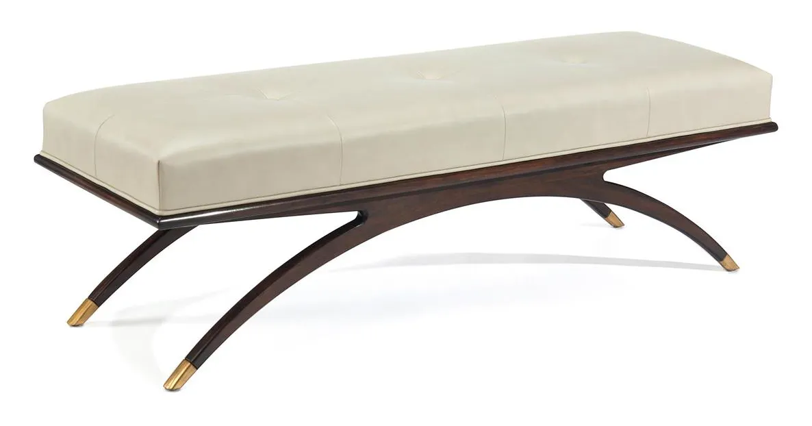 John Richard AMF-1539V50-LTGY-AS Euclidean Leather Bench John Richard AMF-1539V50-LTGY-AS Euclidean Leather Bench