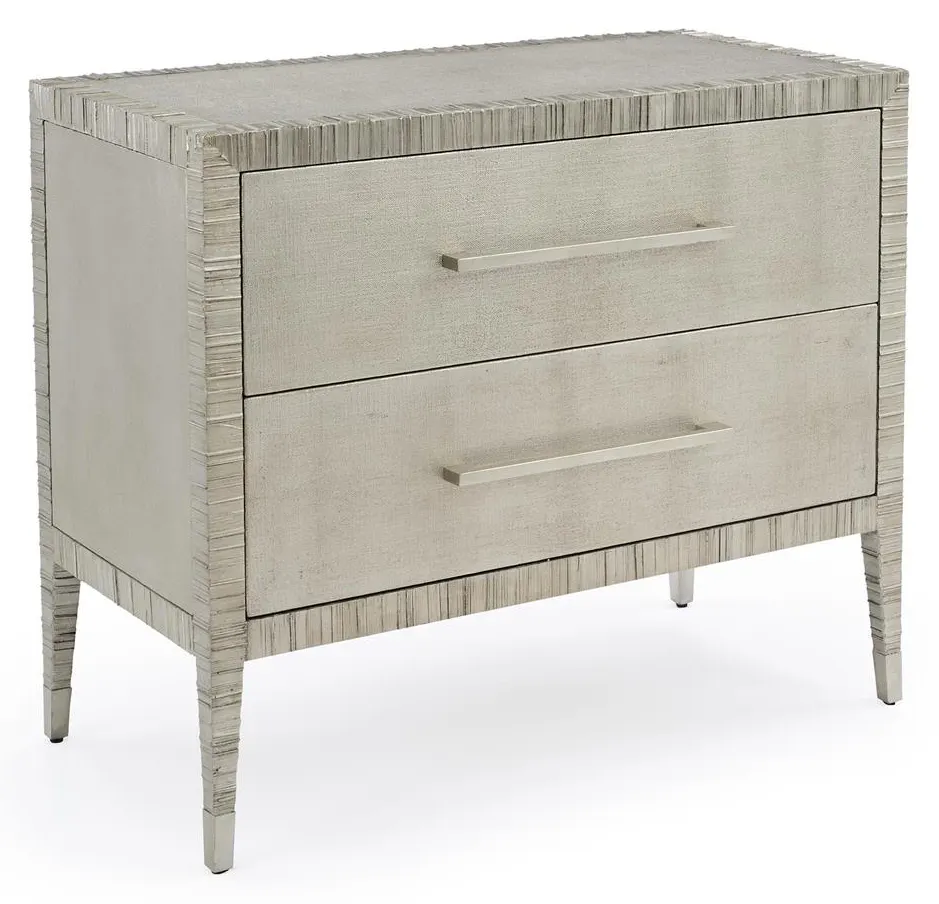 John Richard EUR-01-0435 Carraway Silver Nightstand John Richard EUR-01-0435 Carraway Silver Nightstand