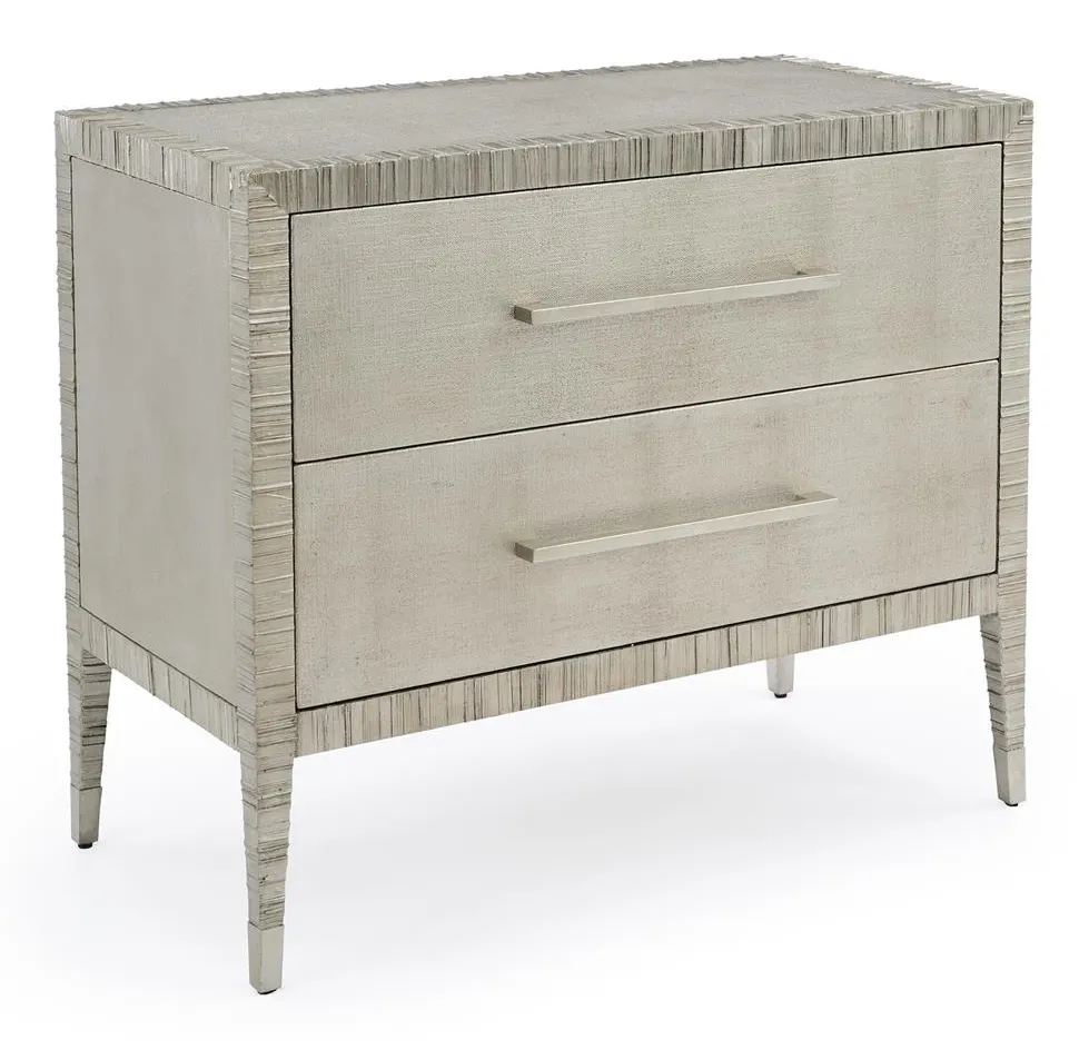 John Richard EUR-01-0435 Carraway Silver Nightstand John Richard EUR-01-0435 Carraway Silver Nightstand