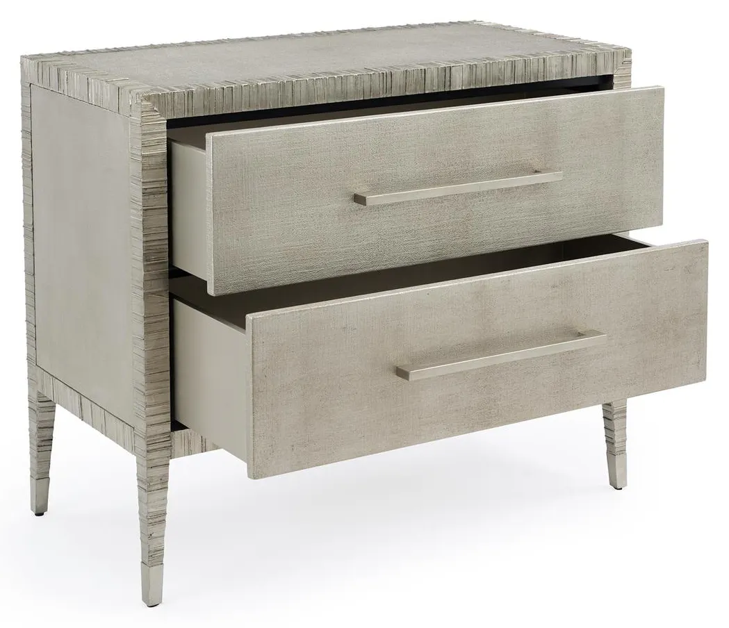 John Richard EUR-01-0435 Carraway Silver Nightstand John Richard EUR-01-0435 Carraway Silver Nightstand
