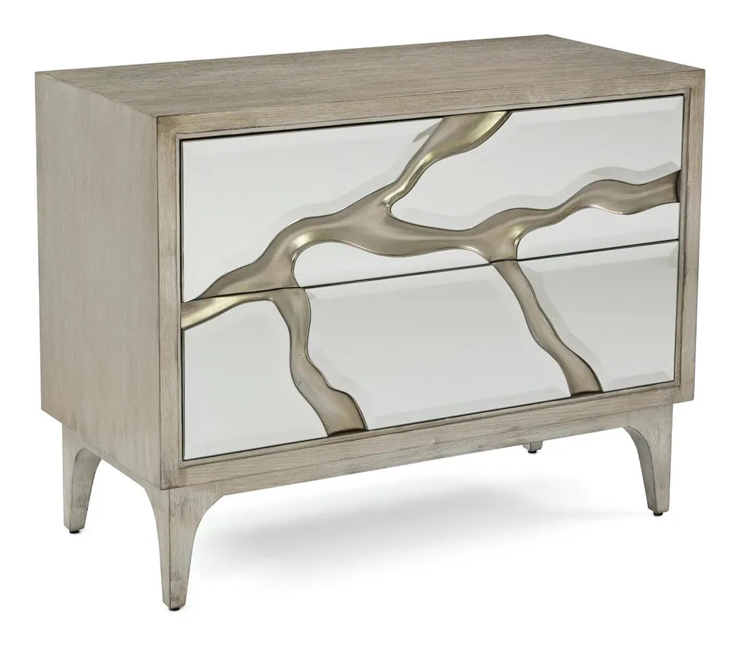 John Richard EUR-01-0448 Ravine Silver Night Table John Richard EUR-01-0448 Ravine Silver Night Table