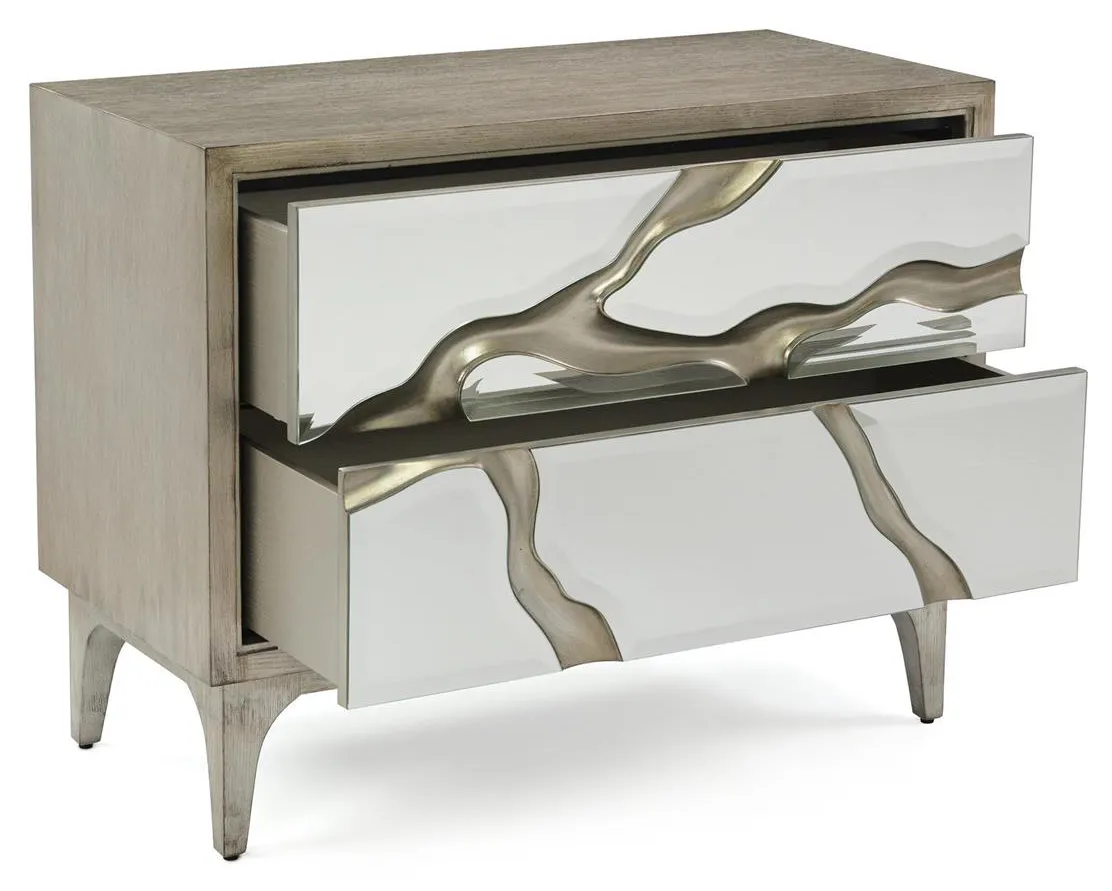 John Richard EUR-01-0448 Ravine Silver Night Table John Richard EUR-01-0448 Ravine Silver Night Table
