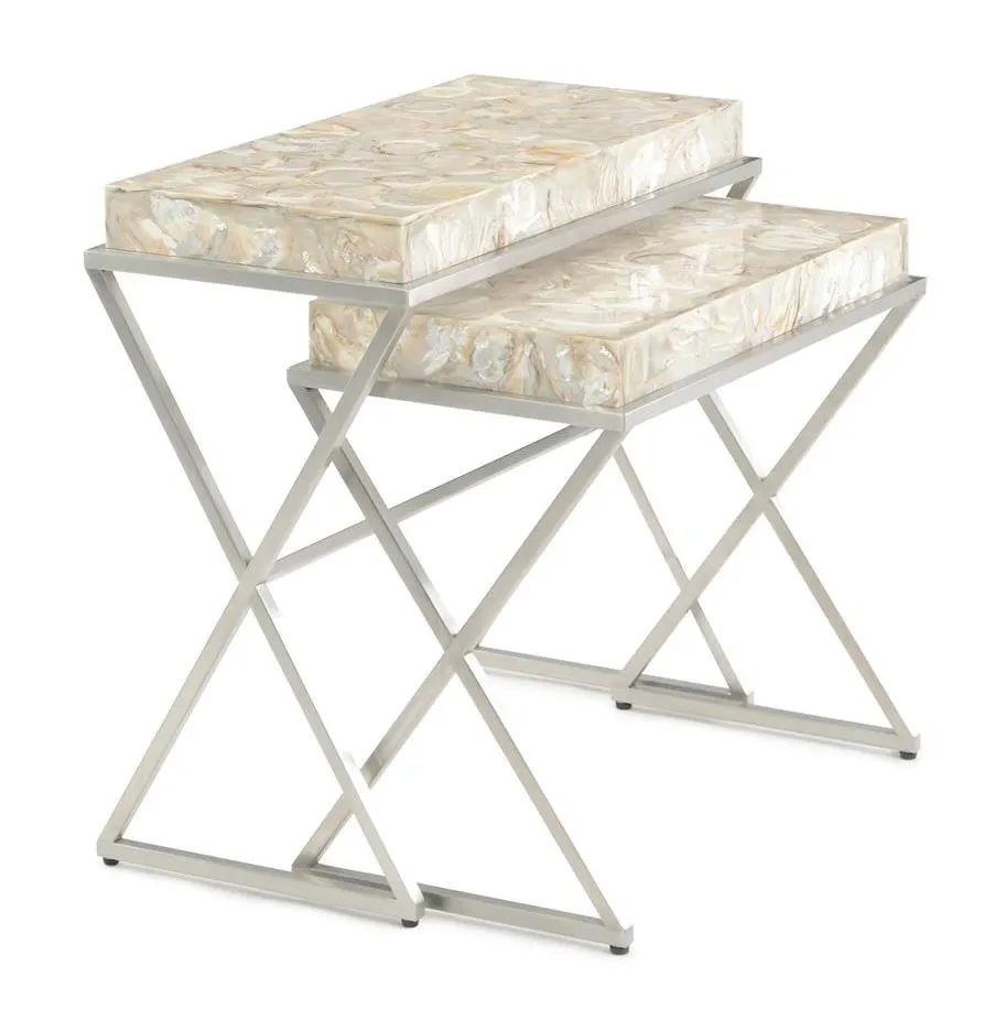 John Richard EUR-03-0800 Bottaro Nesting Side Tables Set of Two