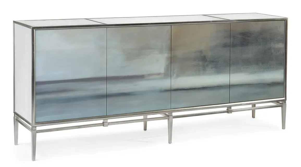 John Richard EUR-04-0475 Carol Benson Cobbs Slated Four Door Credenza John Richard EUR-04-0475 Carol Benson Cobbs Slated Four Door Credenza