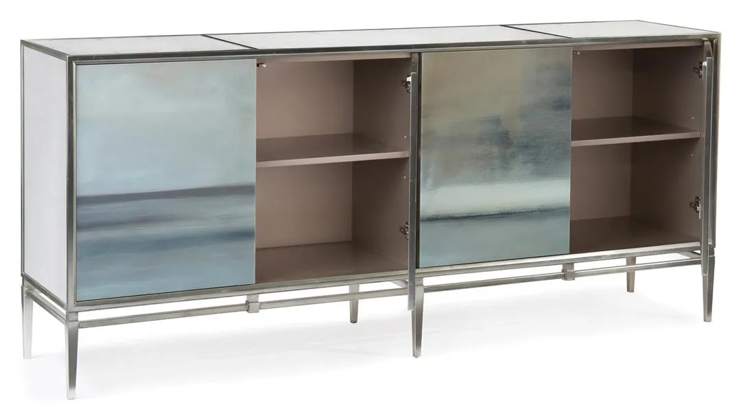John Richard EUR-04-0475 Carol Benson Cobbs Slated Four Door Credenza John Richard EUR-04-0475 Carol Benson Cobbs Slated Four Door Credenza