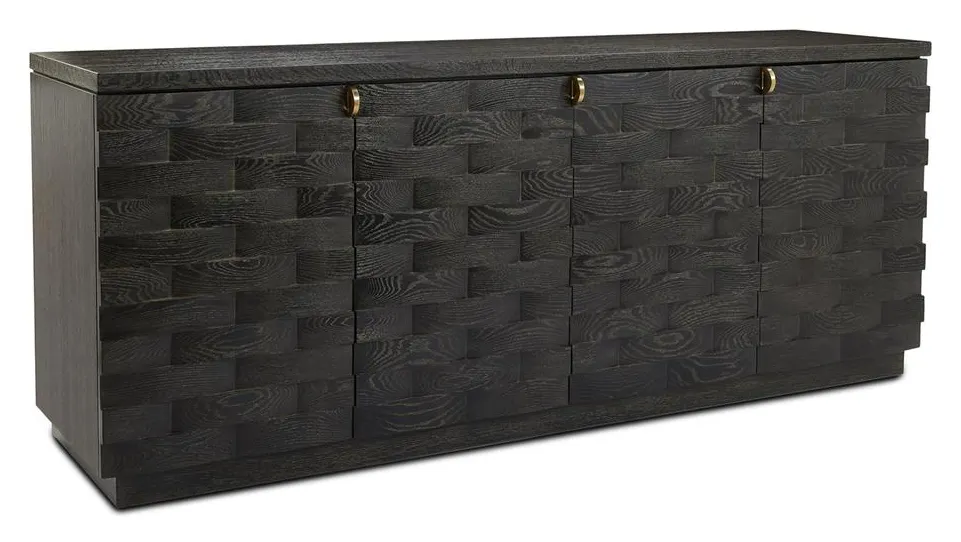 John Richard EUR-04-0813 Tessere Four Door Credenza Black John Richard EUR-04-0813 Tessere Four Door Credenza Black