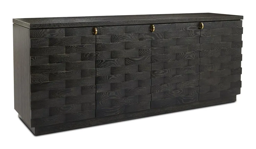 John Richard EUR-04-0813 Tessere Four Door Credenza Black John Richard EUR-04-0813 Tessere Four Door Credenza Black