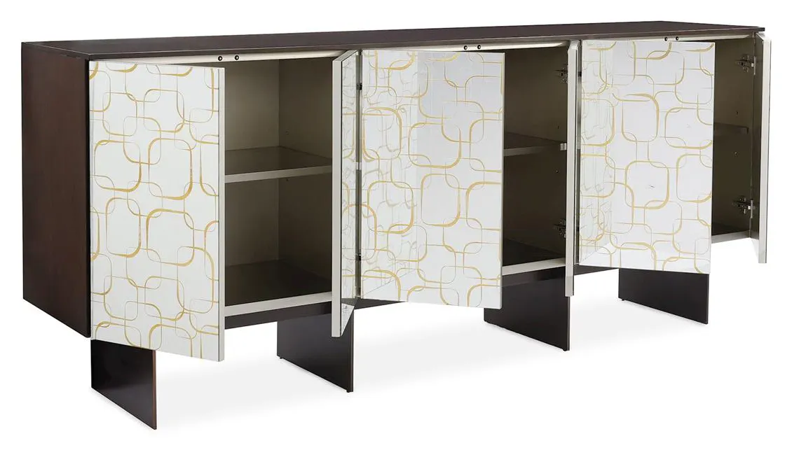 John Richard EUR-04-0880 Plaza Six Door Sideboard Siver John Richard EUR-04-0880 Plaza Six Door Sideboard Siver