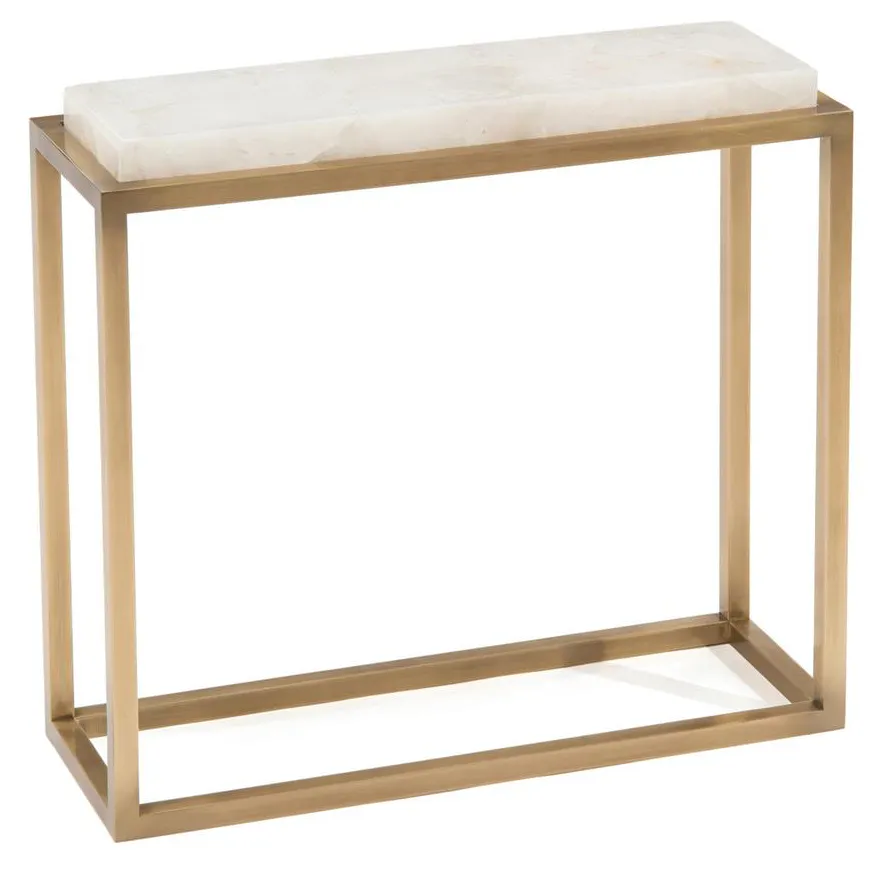 John Richard JFD-0113 Calcite And Antique Brass Accent Table John Richard JFD-0113 Calcite And Antique Brass Accent Table