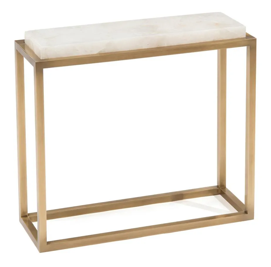 John Richard JFD-0113 Calcite And Antique Brass Accent Table John Richard JFD-0113 Calcite And Antique Brass Accent Table