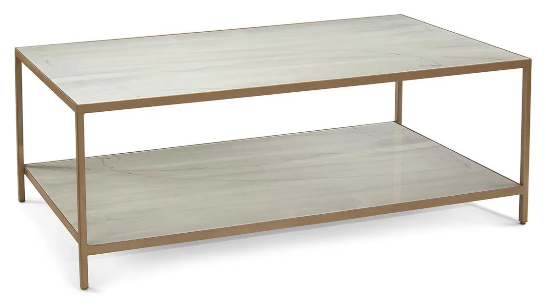John Richard JFD-0140 Austin A. James New Orleans White Gold Coffee Table With Shelf John Richard JFD-0140 Austin A. James New Orleans White Gold Coffee Table With Shelf