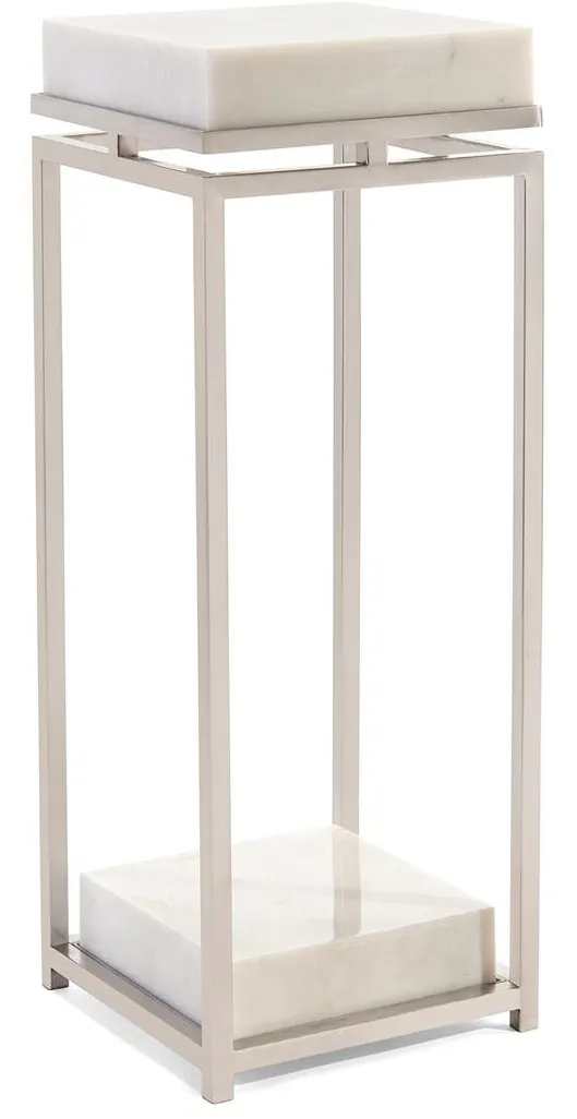 John Richard JFD-0146 Elegant Stainless Steel And Marble Pedestal John Richard JFD-0146 Elegant Stainless Steel And Marble Pedestal