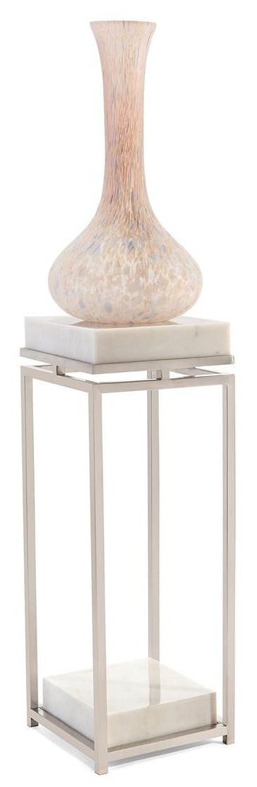 John Richard JFD-0146 Elegant Stainless Steel And Marble Pedestal John Richard JFD-0146 Elegant Stainless Steel And Marble Pedestal