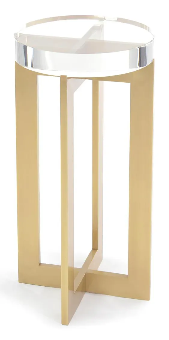 John Richard JFD-0164 Brass And Crystal Martini Table John Richard JFD-0164 Brass And Crystal Martini Table