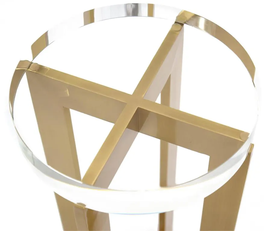 John Richard JFD-0164 Brass And Crystal Martini Table John Richard JFD-0164 Brass And Crystal Martini Table