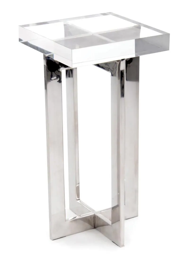 John Richard JFD-0168 Polished Nickel And Crystal Martini Table