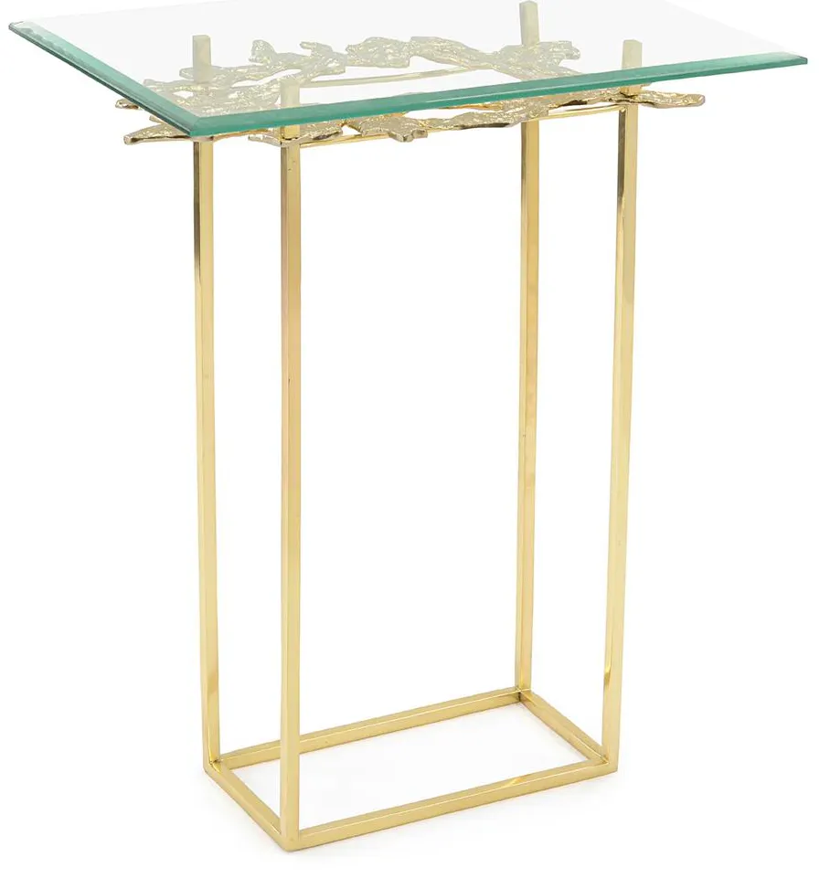 John Richard JFD-0220 Organic Form Brass and Glass Martini Table John Richard JFD-0220 Organic Form Brass and Glass Martini Table