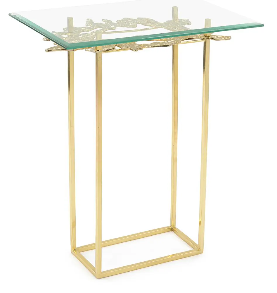 John Richard JFD-0220 Organic Form Brass and Glass Martini Table John Richard JFD-0220 Organic Form Brass and Glass Martini Table