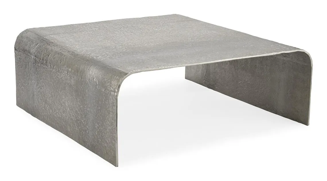John Richard JFD-0282 Cocktail Table In Textured Nickel John Richard JFD-0282 Cocktail Table In Textured Nickel