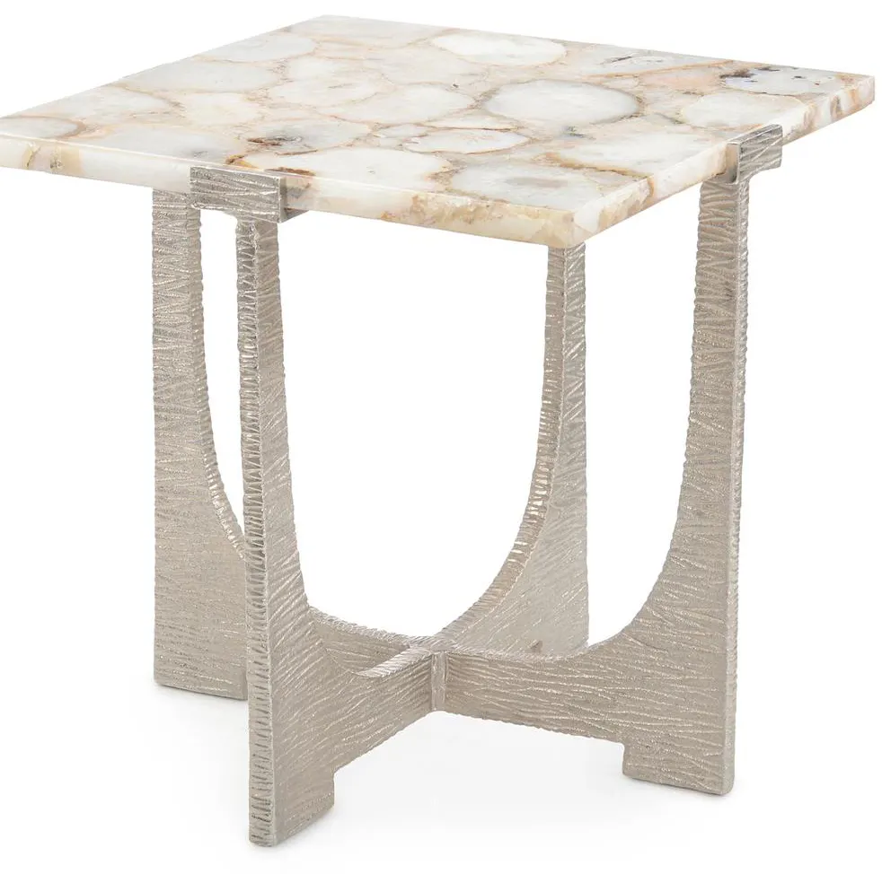 John Richard JFD-0360 Unity Agate End Table, Nickel John Richard JFD-0360 Unity Agate End Table, Nickel