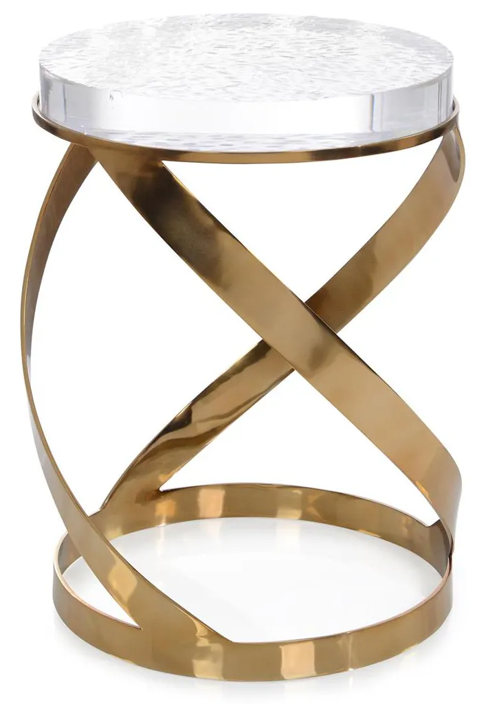 John Richard JFD-0392 Champagne Spiral Side Table John Richard JFD-0392 Champagne Spiral Side Table