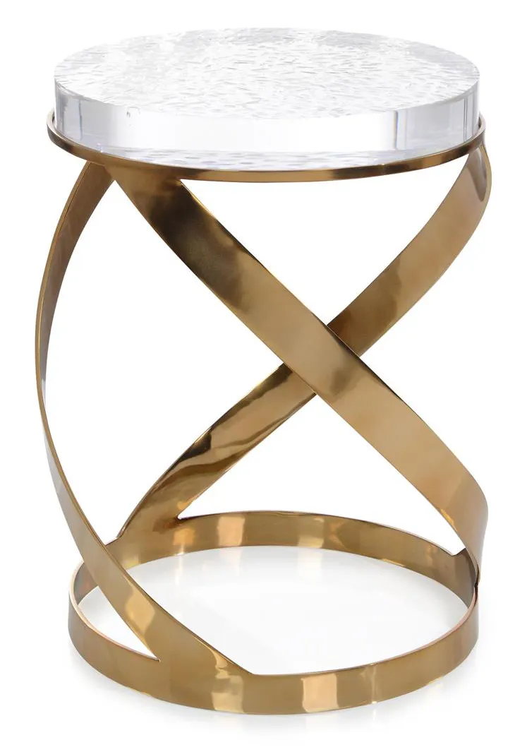 John Richard JFD-0392 Champagne Spiral Side Table John Richard JFD-0392 Champagne Spiral Side Table