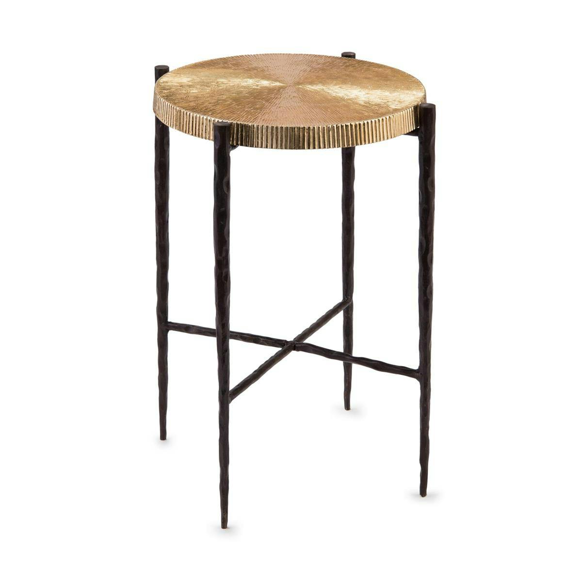 John Richard JRA-10139 Black Oxidized And Gold Accent Table