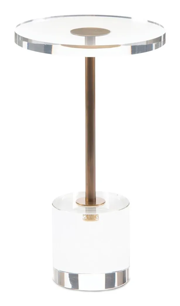 John Richard JRA-10461 Brass And Acrylic Martini Side Table John Richard JRA-10461 Brass And Acrylic Martini Side Table