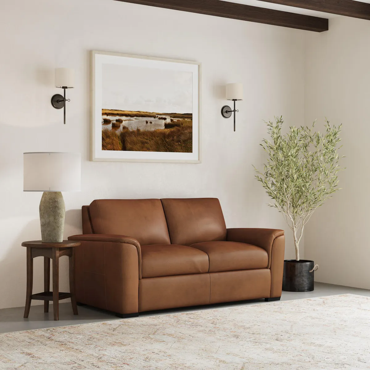 Flexsteel Furniture 1041-20-94672 Henry Caramel Leather Loveseat Flexsteel Furniture 1041-20-94672 Henry Caramel Leather Loveseat