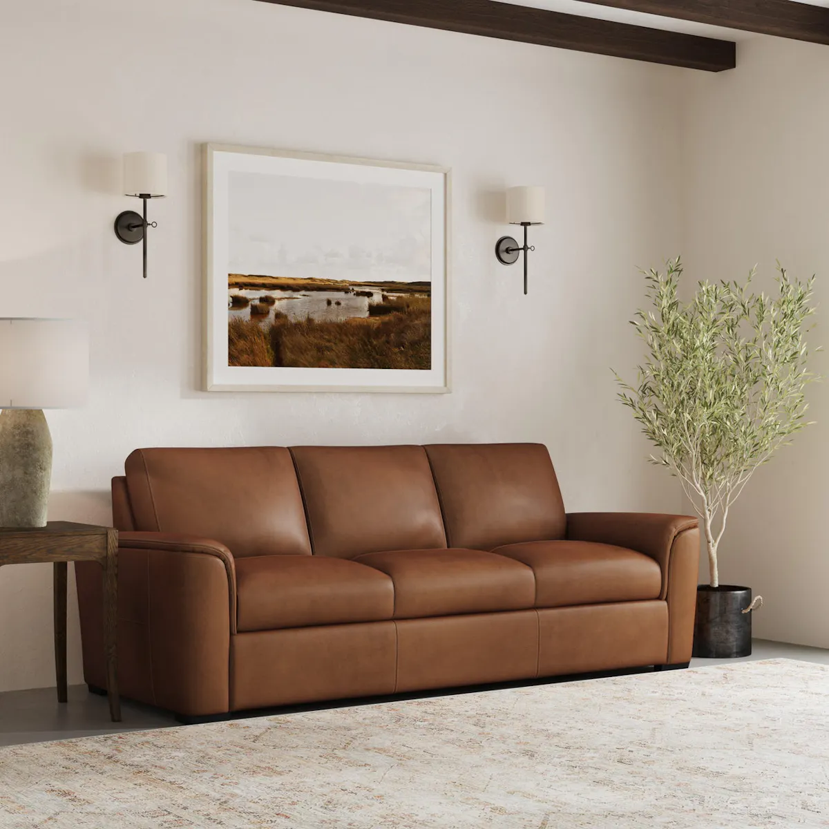 Flexsteel Furniture 1041-31-94672 Henry Caramel Leather Sofa Flexsteel Furniture 1041-31-94672 Henry Caramel Leather Sofa