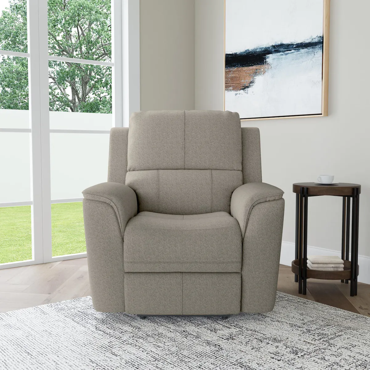 Flexsteel Furniture 1041-50PH-42501 Henry Fog Fabric Power Recliner with Power Headrest and Lumbar Flexsteel Furniture 1041-50PH-42501 Henry Fog Fabric Power Recliner with Power Headrest and Lumbar