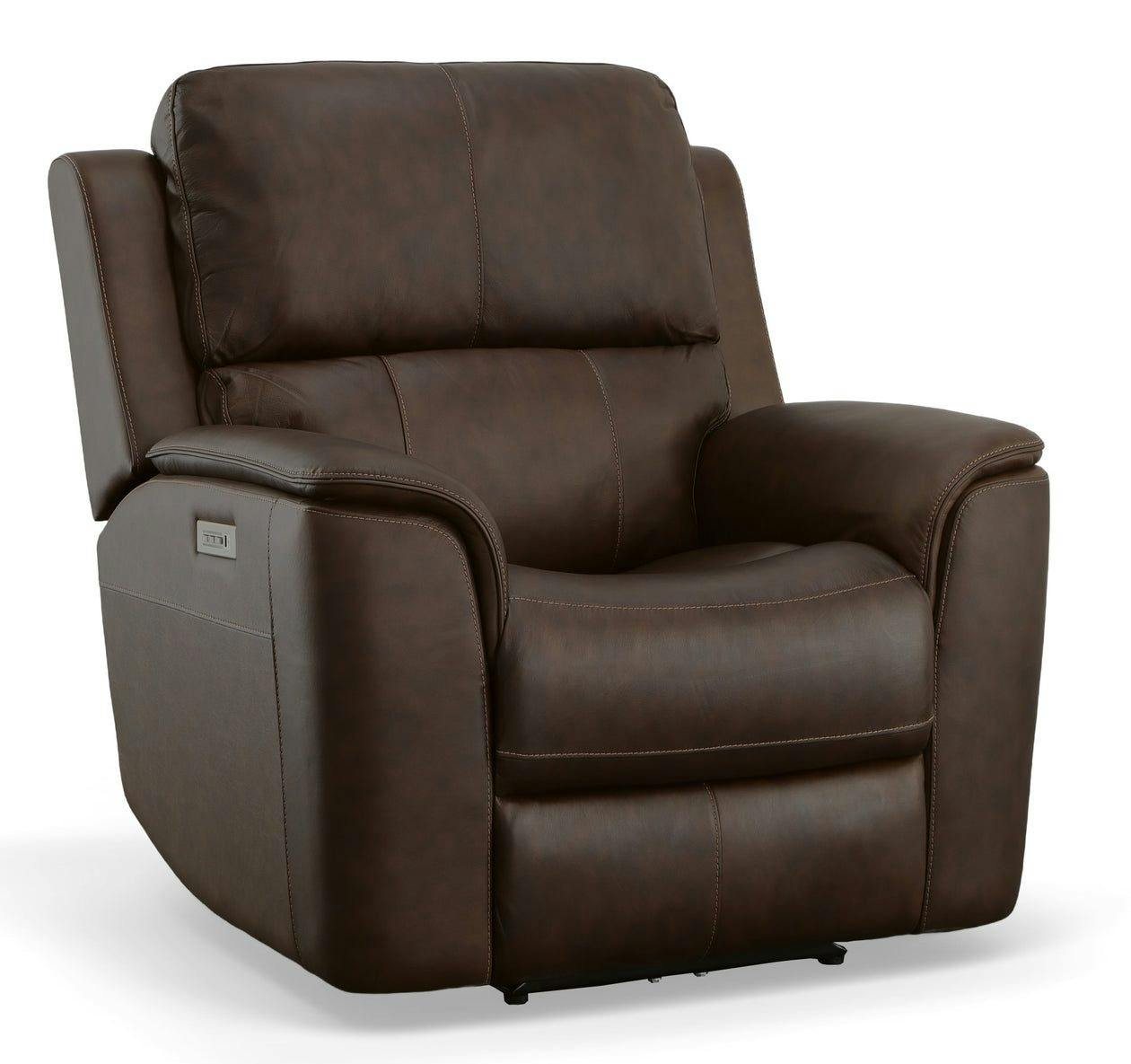Flexsteel Furniture 1041-50PH-94671 Henry Burnt Umber Leather Power Recliner with Power Headrest and Lumbar