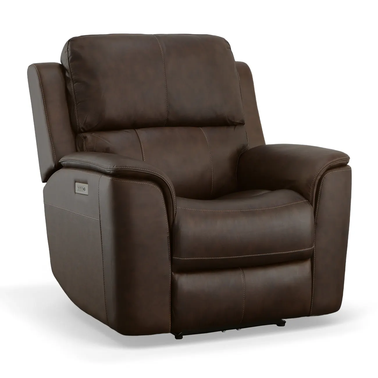 Flexsteel Furniture 1041-50PH-94671 Henry Burnt Umber Leather Power Recliner with Power Headrest and Lumbar