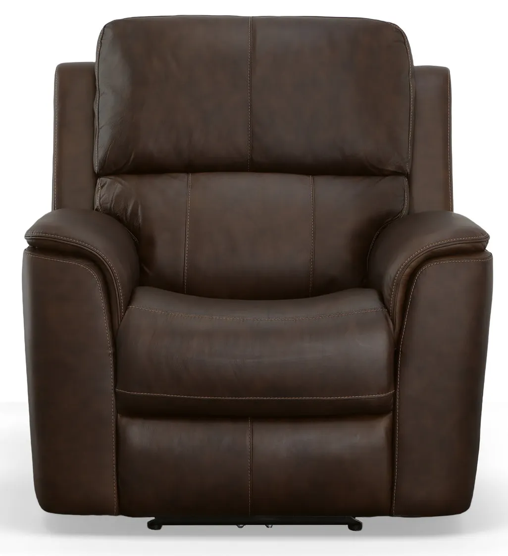 Flexsteel Furniture 1041-50PH-94671 Henry Burnt Umber Leather Power Recliner with Power Headrest and Lumbar Flexsteel Furniture 1041-50PH-94671 Henry Burnt Umber Leather Power Recliner with Power Headrest and Lumbar
