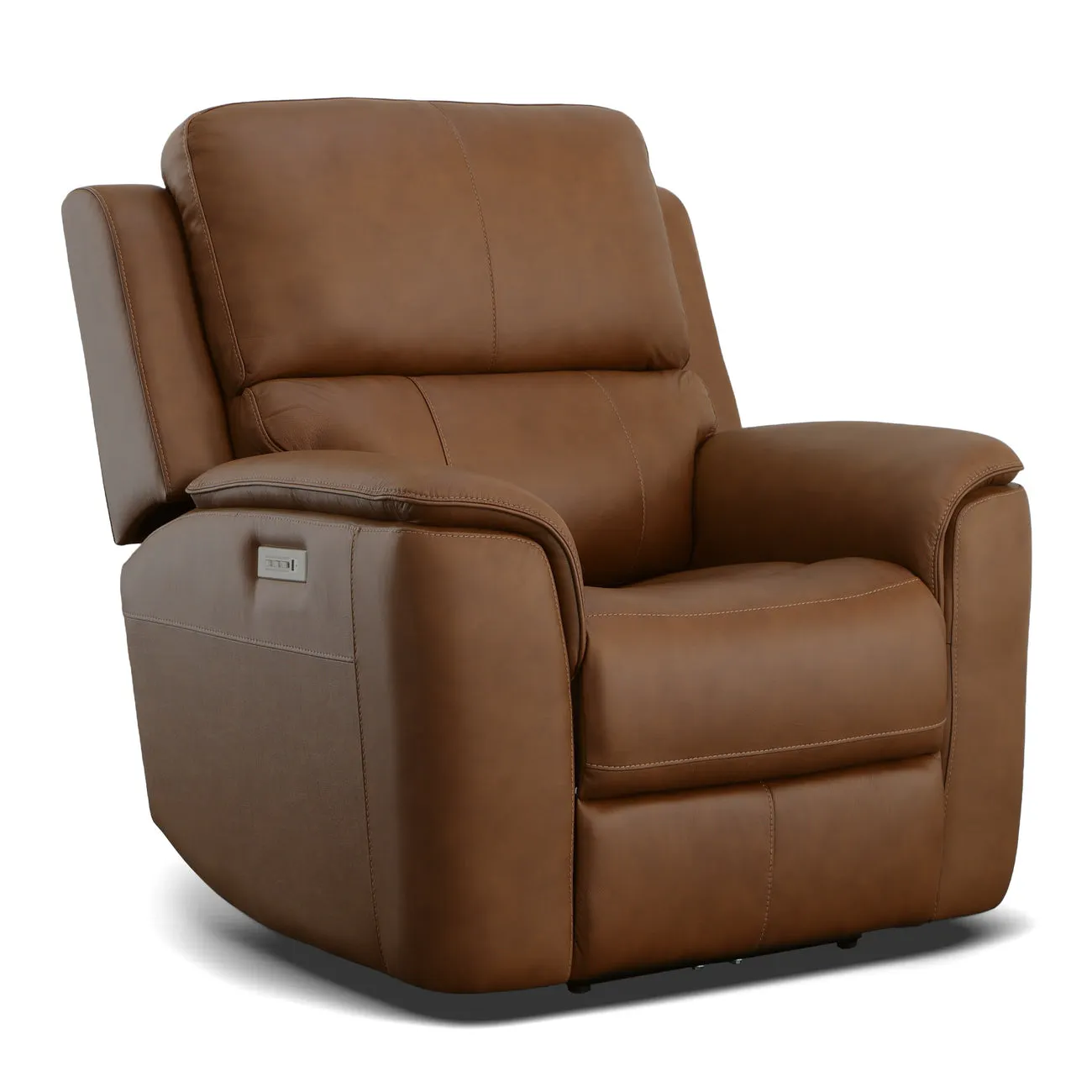Flexsteel Furniture 1041-50PH-94672 Henry Caramel Leather Power Recliner with Power Headrest and Lumbar