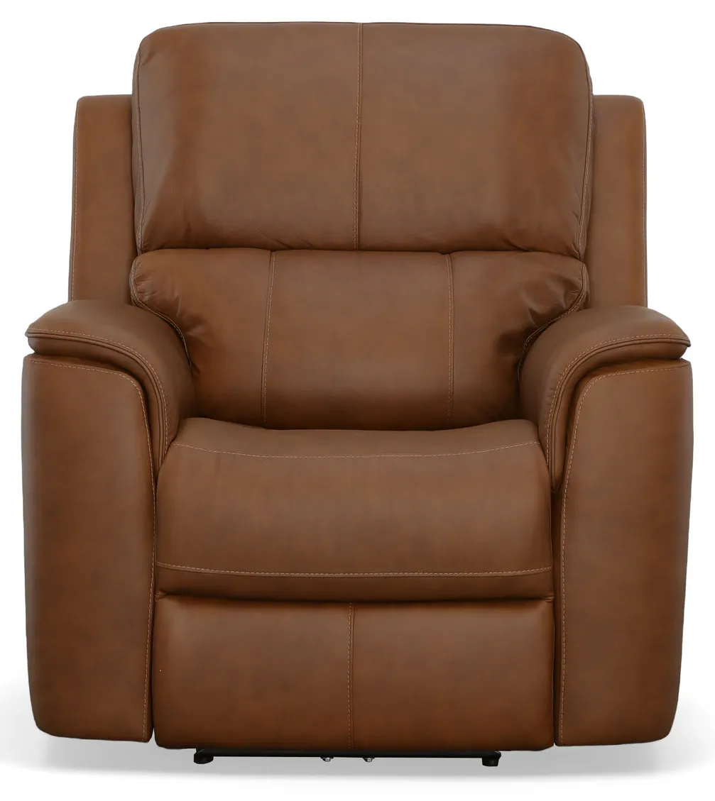 Flexsteel Furniture 1041-50PH-94672 Henry Caramel Leather Power Recliner with Power Headrest and Lumbar Flexsteel Furniture 1041-50PH-94672 Henry Caramel Leather Power Recliner with Power Headrest and Lumbar