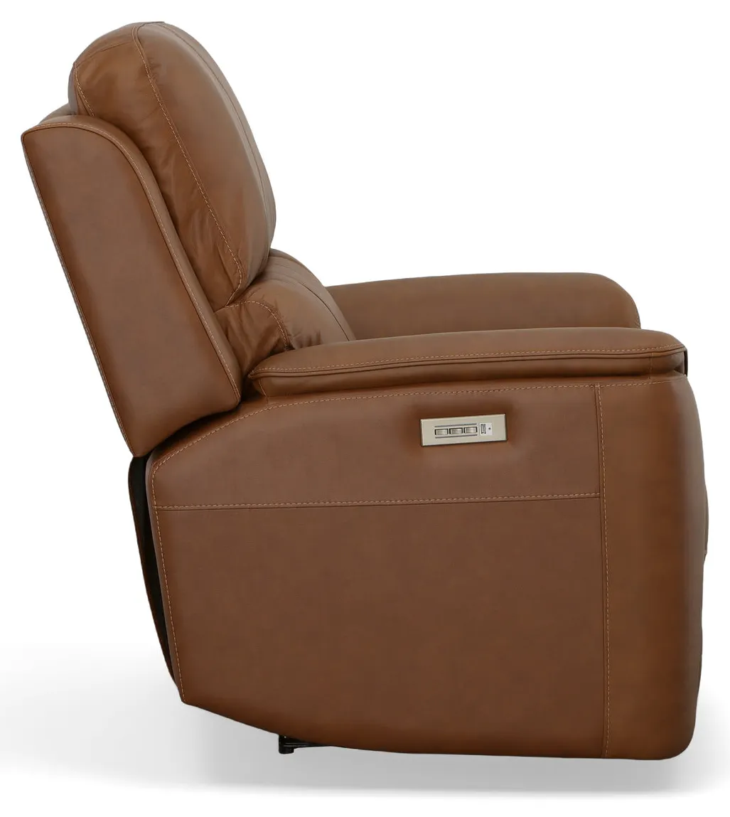 Flexsteel Furniture 1041-50PH-94672 Henry Caramel Leather Power Recliner with Power Headrest and Lumbar Flexsteel Furniture 1041-50PH-94672 Henry Caramel Leather Power Recliner with Power Headrest and Lumbar