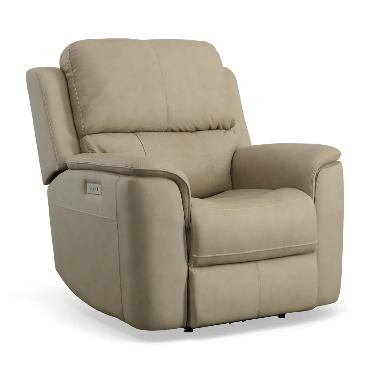 Flexsteel Furniture 1041-50PH-94680 Henry Beige Leather Power Recliner with Power Headrest and Lumbar