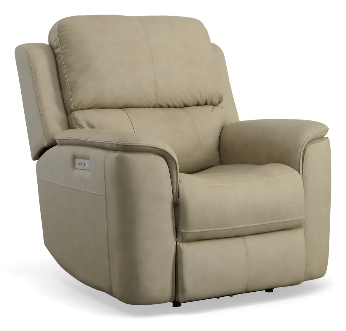 Flexsteel Furniture 1041-50PH-94680 Henry Beige Leather Power Recliner with Power Headrest and Lumbar Flexsteel Furniture 1041-50PH-94680 Henry Beige Leather Power Recliner with Power Headrest and Lumbar