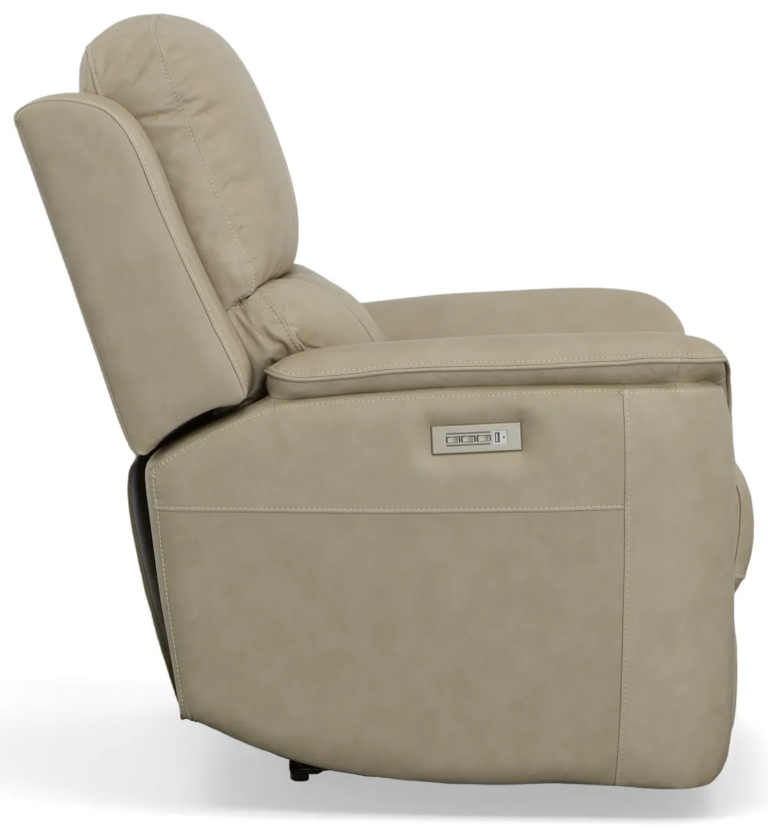Flexsteel Furniture 1041-50PH-94680 Henry Beige Leather Power Recliner with Power Headrest and Lumbar Flexsteel Furniture 1041-50PH-94680 Henry Beige Leather Power Recliner with Power Headrest and Lumbar