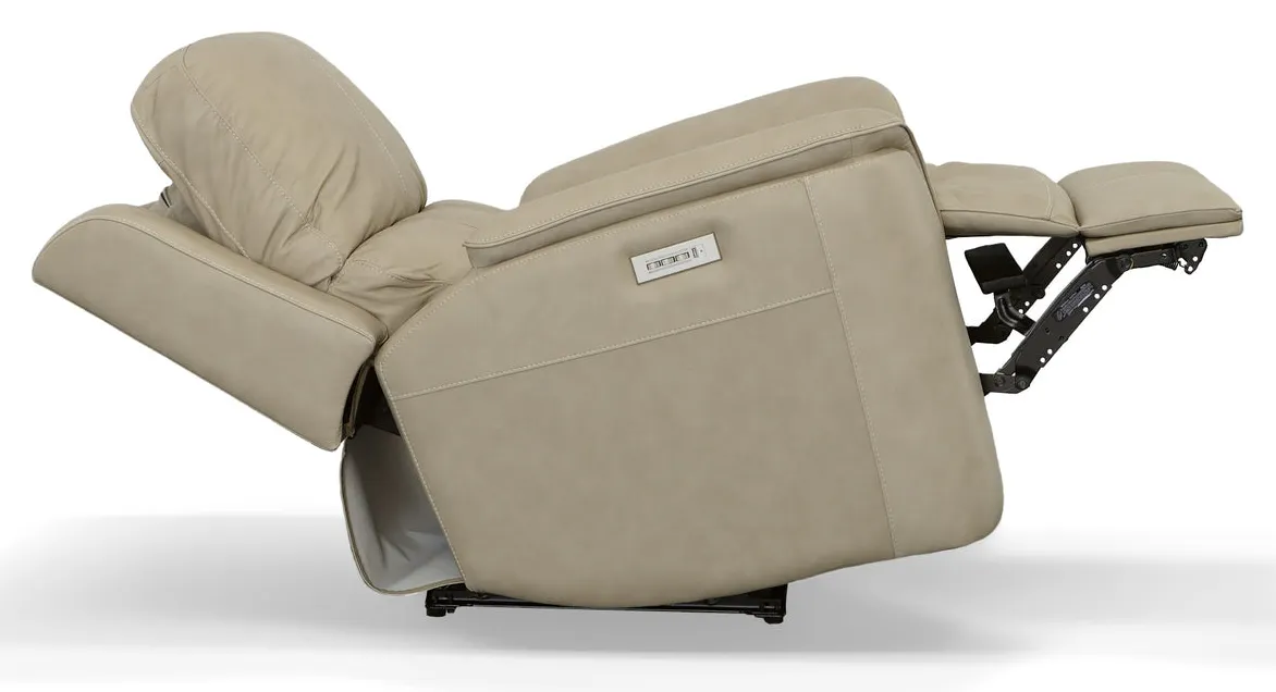 Flexsteel Furniture 1041-50PH-94680 Henry Beige Leather Power Recliner with Power Headrest and Lumbar Flexsteel Furniture 1041-50PH-94680 Henry Beige Leather Power Recliner with Power Headrest and Lumbar